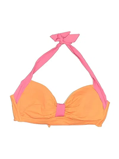Pre-owned Cosabella Swimsuit Top Orange Color Block Pattern Swimwear