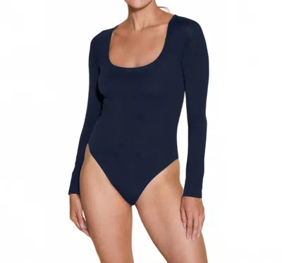 Cosabella Talco Square Neck Teddy Bodysuit In Navy In Blue