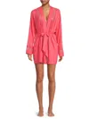 Cosabella Women's Allure Lace Trim Robe In Aasmani Blue