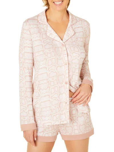 Cosabella Women's Bella 2-piece Leopard-print Pajama Set In Mandorala Snake