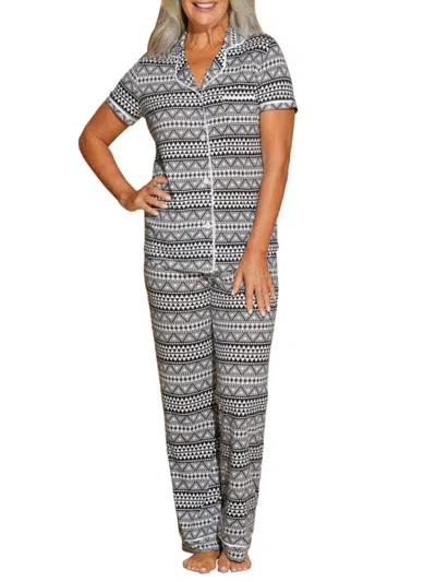 Cosabella Women's Bella 2-piece Pajama Set In Geo Black