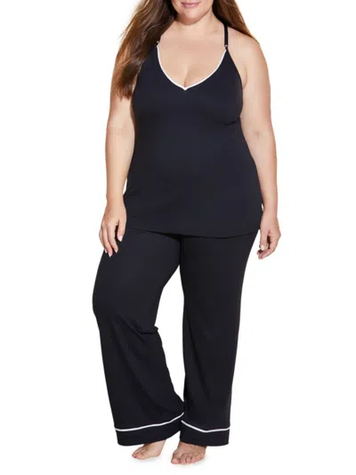 Cosabella Women's Bella 3-piece Pima Cotton Blend Pajama Set In Black