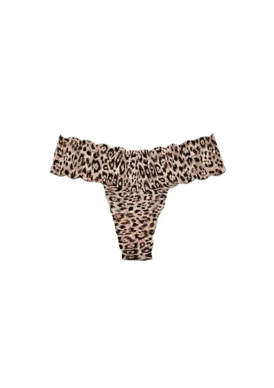 Cosabella Women's Low Rise Thong Panty In Mandorla Uno/animal In Multi