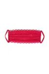 Cosabella Women's Never Say Never Pleated Face Mask In Bright Grenadine In Multi