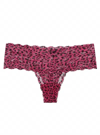 Cosabella Women's Never Say Never Printed Comfie Thong Panty In Victorian Pink/animal In Multi
