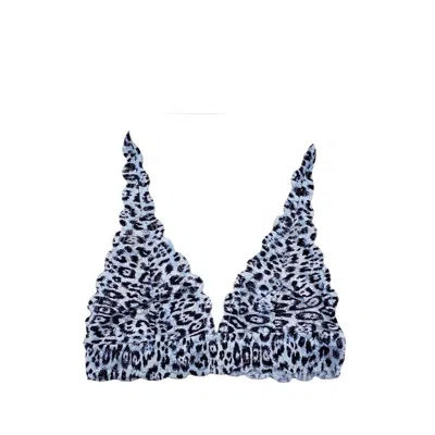 Cosabella Women's Never Say Never Printed Triangle Bralette In Sorren Blue/navy Animal