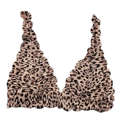 Cosabella Women's Never Say Never Printed Triangle Bralette In Mandorla Uno/animal In Beige