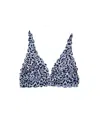 COSABELLA WOMEN'S NEVER SAY NEVER PRINTED TRIANGLE BRALETTE IN SORREN BLUE/NAVY ANIMAL