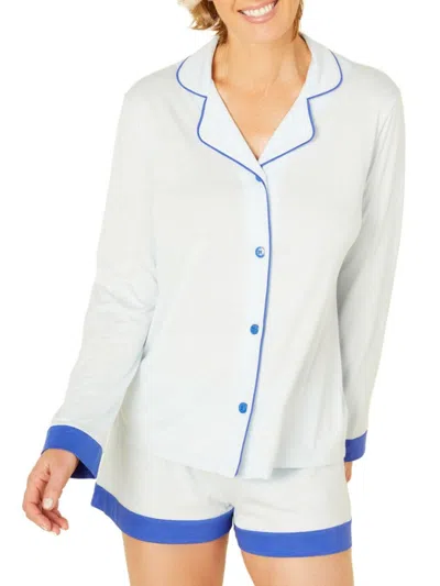Cosabella Women's Pima Cotton Blend Pajama Short Set In Bluevenzi