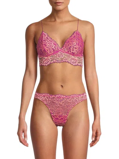 Cosabella Women's Preta Lace Longline Bralette In Cape Fuchsia