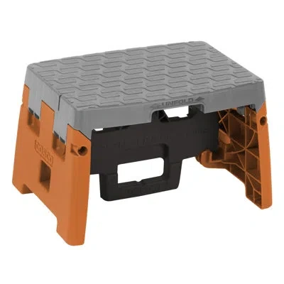 Cosco 1 - Step Plastic Molded Folding Step Stool With 300 Lb. Load Capacity In Orange