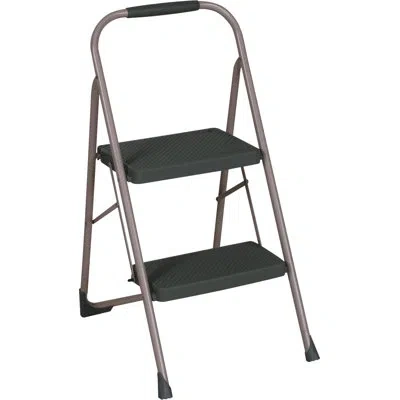 Cosco 2 Step Steel Step Stool With 200 Lb. Load Capacity In Platinum