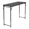 Cosco 20" X 48" Plastic Top Adjustable, Serving Folding Table In Black