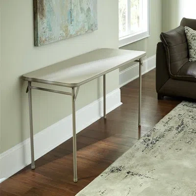 Cosco 20" X 48" Vinyl Top Serving Folding Table In Antique