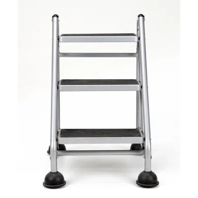 Cosco Hively Rolling 3 Step Steel Step Stool With 300 Lb. Load Capacity In Black