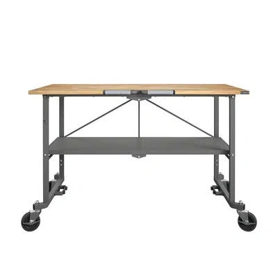 Cosco Smartfold Butcher Block Portable Workbench / Folding Utility Table (gray Steel Frame)