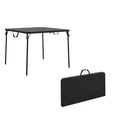 Cosco Xl 38.5" Fold-in-half Card Table W/ Handle, Indoor & Outdoor, Wheelchair Accessible In Black