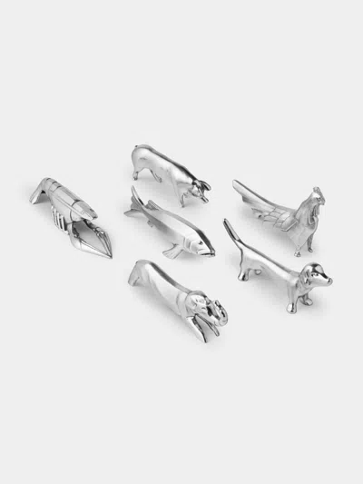 Cosi Tabellini Animal Pewter Knife Rests (set Of 6)