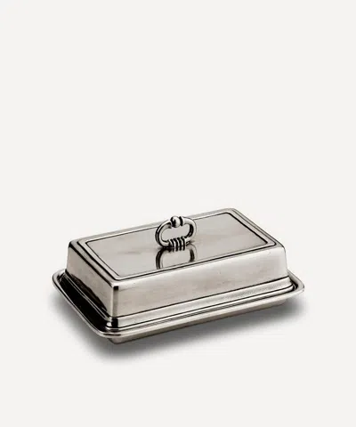 Cosi Tabellini Umbria Butter Dish In Silver