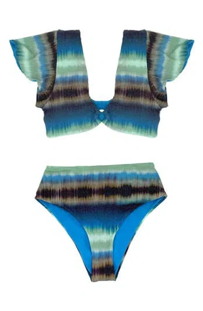 Cosita Linda Metallic High Waist Bikini Bottoms In Animal Print