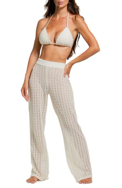 Cosita Linda Sheer Lace Cover-up Pants In White