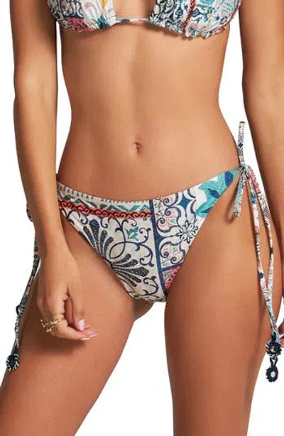 Cosita Linda Side Tie Bikini Bottoms In Multi