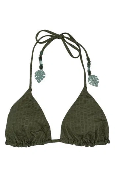 Cosita Linda Triangle Bikini Top In Green