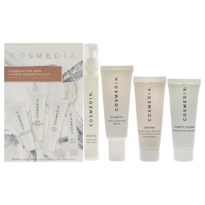 Cosmedix Combination Skin Essentials Kit By  For Unisex - 4 Pc 0.5oz Purity Clean, 0.5oz Define, 0.5o In White
