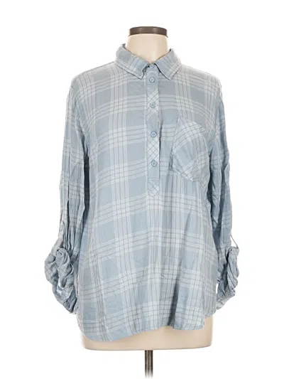 Pre-owned Cosmic Blue Love 3/4 Sleeve Button Down Shirt In Blue