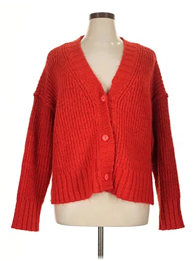 Pre-owned Cosmic Blue Love Cardigan Sweater In Red