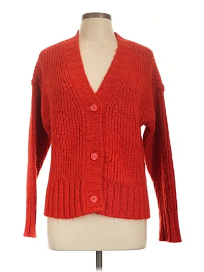 Pre-owned Cosmic Blue Love Cardigan Sweater In Red