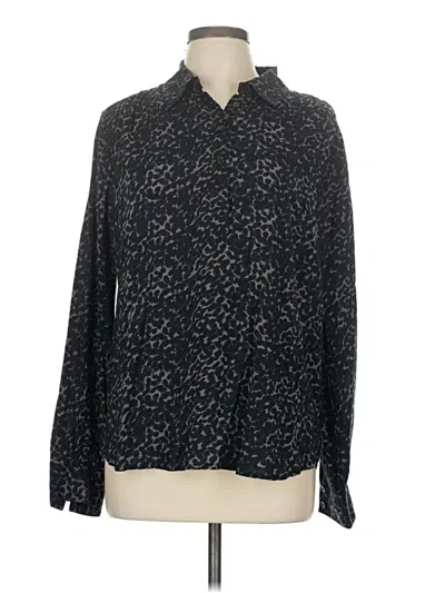 Pre-owned Cosmic Blue Love Long Sleeve Blouse In Black