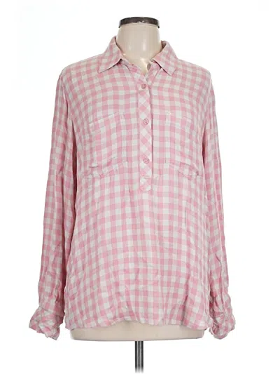 Pre-owned Cosmic Blue Love Long Sleeve Blouse In Pink