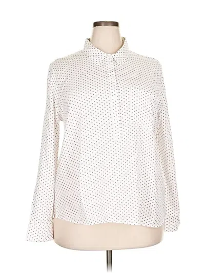 Pre-owned Cosmic Blue Love Long Sleeve Blouse In White