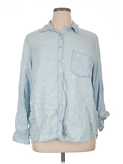 Pre-owned Cosmic Blue Love Long Sleeve Button Down Shirt In Blue
