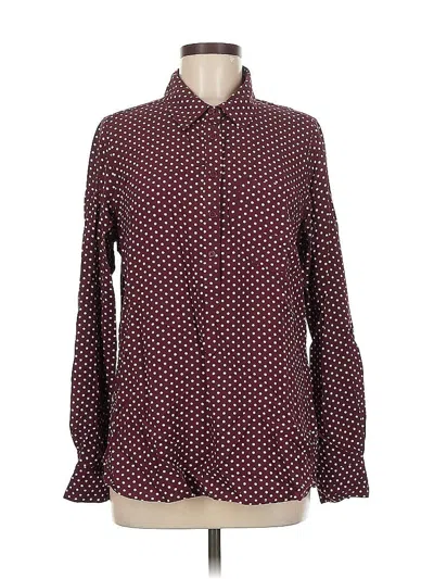 Pre-owned Cosmic Blue Love Long Sleeve Button Down Shirt In Burgundy