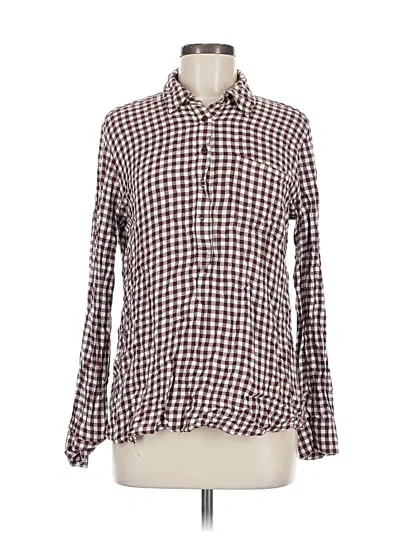 Pre-owned Cosmic Blue Love Long Sleeve Button Down Shirt In Burgundy