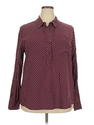 Pre-owned Cosmic Blue Love Long Sleeve Button Down Shirt In Burgundy
