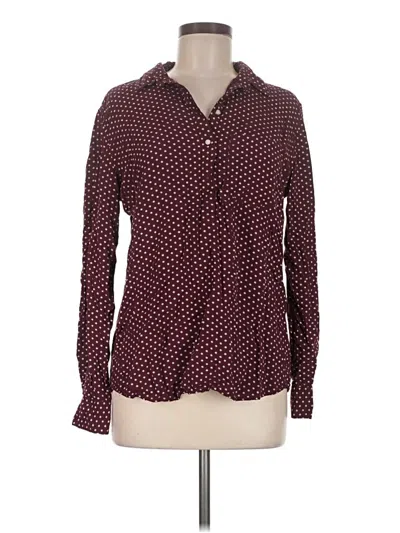 Pre-owned Cosmic Blue Love Long Sleeve Button Down Shirt In Burgundy