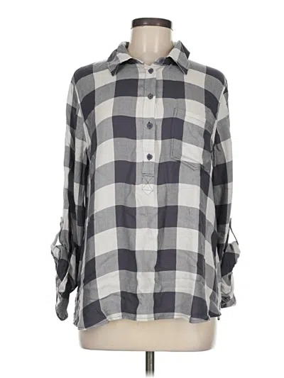 Pre-owned Cosmic Blue Love Long Sleeve Button Down Shirt In Gray