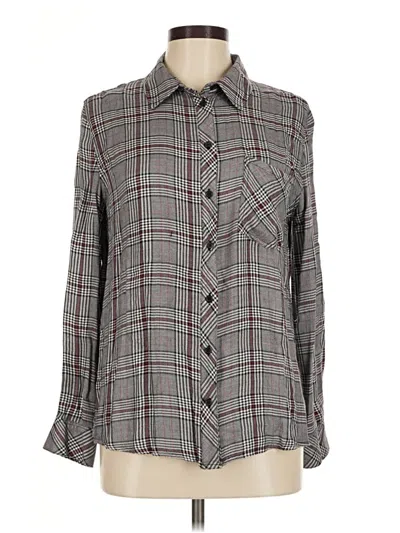 Pre-owned Cosmic Blue Love Long Sleeve Button Down Shirt In Gray