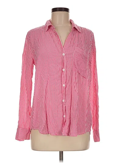 Pre-owned Cosmic Blue Love Long Sleeve Button Down Shirt In Pink