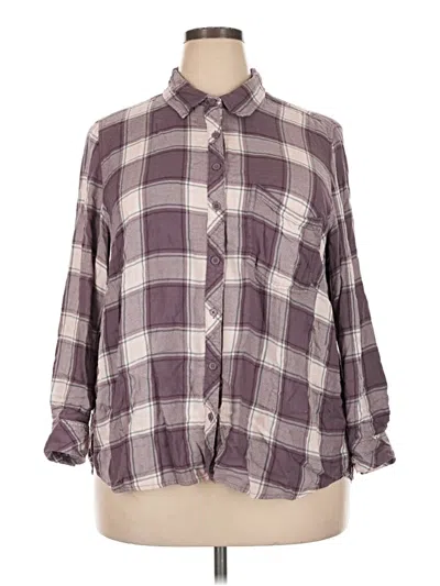 Pre-owned Cosmic Blue Love Long Sleeve Button Down Shirt In Purple