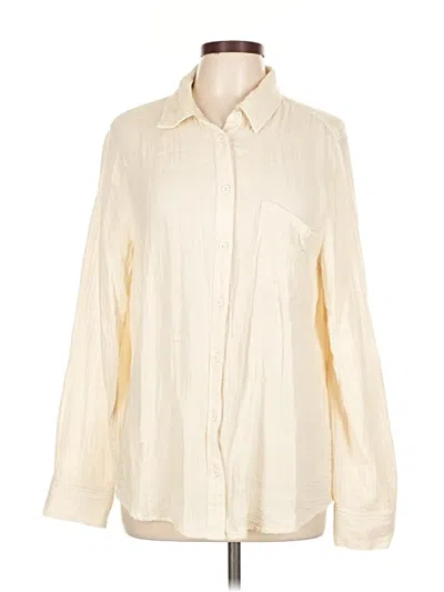 Pre-owned Cosmic Blue Love Long Sleeve Button Down Shirt In White