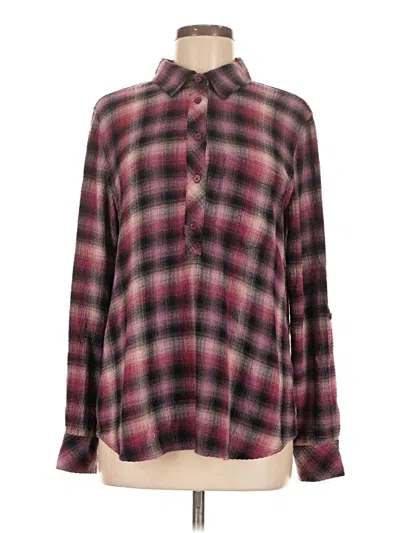 Pre-owned Cosmic Blue Love Long Sleeve Polo Shirt In Burgundy