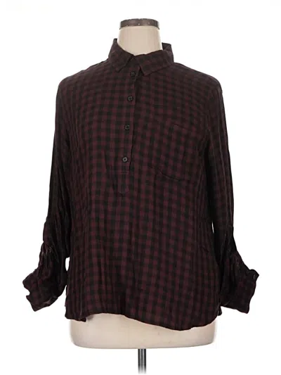 Pre-owned Cosmic Blue Love Long Sleeve Polo Shirt In Burgundy
