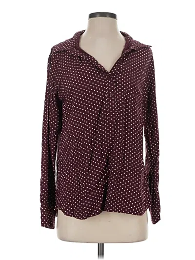 Pre-owned Cosmic Blue Love Long Sleeve Polo Shirt In Burgundy