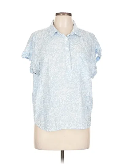 Pre-owned Cosmic Blue Love Short Sleeve Blouse In Blue