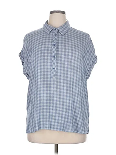 Pre-owned Cosmic Blue Love Short Sleeve Blouse In Blue