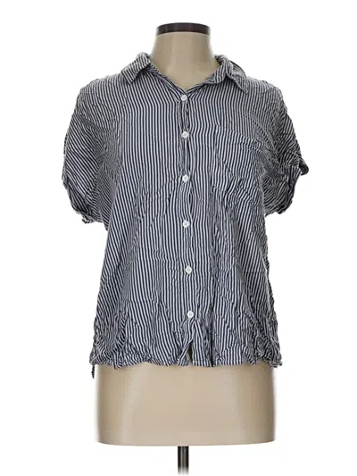Pre-owned Cosmic Blue Love Short Sleeve Blouse In Blue